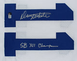 Danny White "SB XII Champs" Authentic Signed White Pro Style Jersey BAS Witness