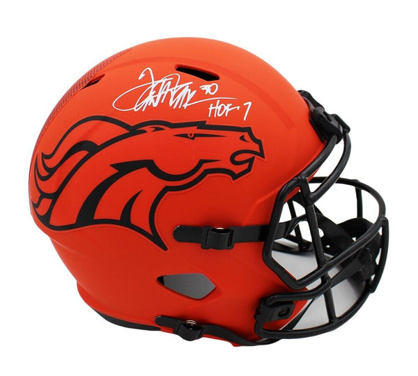 Terrell Davis Signed Denver Broncos Speed Full Size Rave Helmet with "HOF 17"