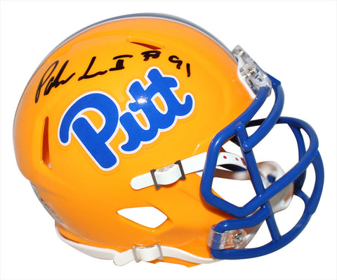 Patrick Jones Autographed Pittsburgh Panthers 2019 Gold Mini Helmet BAS 34062