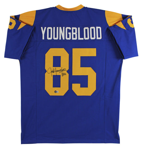 Jack Youngblood "HOF 01" Signed Blue Pro Style Jersey Autographed BAS