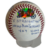 Duke Snider Dodgers Autographed & 15X Inscribed MLB Baseball Statball COA