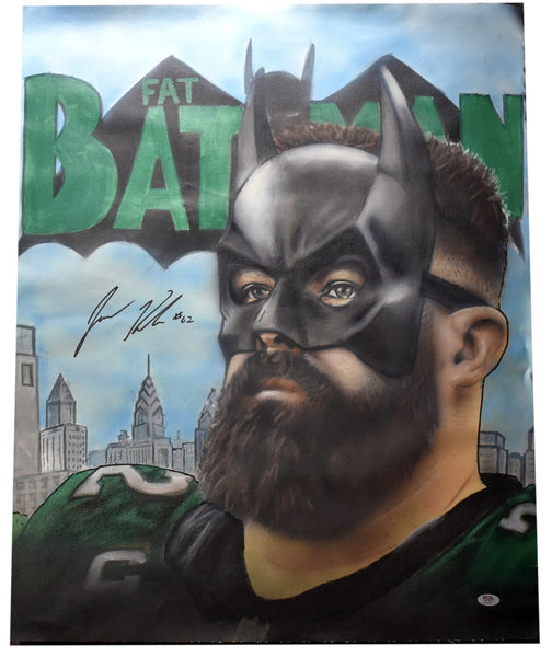Jason Kelce Eagles Autographed Custom 24x30 Canvas Print PSA/DNA 181303