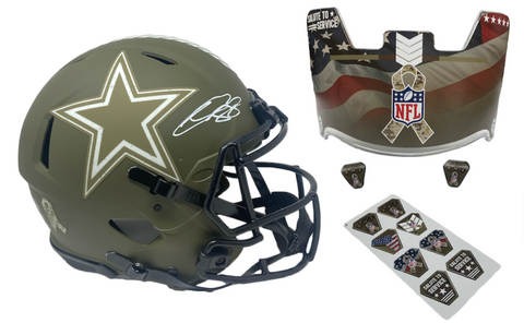 CEEDEE LAMB Autographed Cowboys STS Ribbon Ed. Authentic Speed Helmet FANATICS
