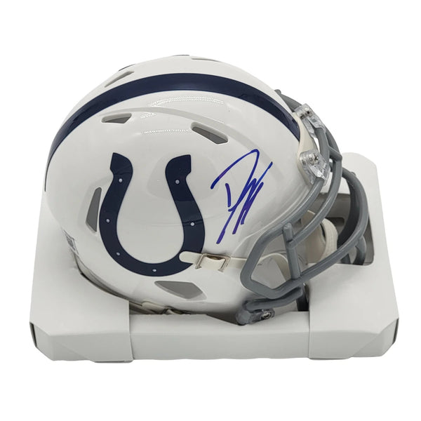 Dwight Freeney Autographed Indianapolis Colts T/B Mini Helmet Beckett Witnessed