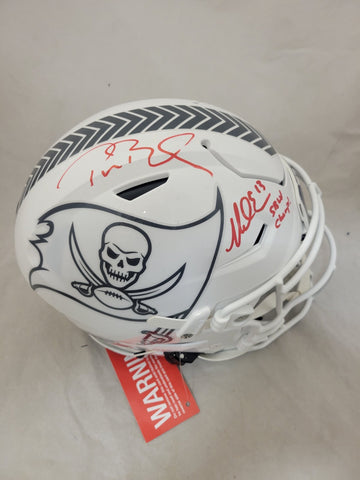 TOM BRADY & MIKE EVANS "SB CHAMPS" SIGNED BUCCANEERS STS3 SPEEDFLEX HELMET