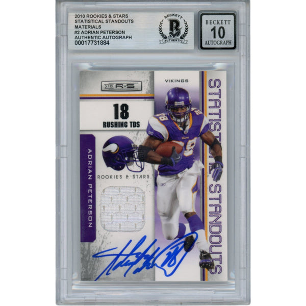 Adrian Peterson Autographed '10 Panini RS Patch/150 Trading Card Beckett 49817