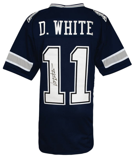 Danny White (COWBOYS) Signed Navy Custom Football Jersey - (SCHWARTZ COA)