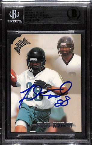 Fred Taylor Autographed/Signed 1998 Absolute #68 Trading Card Beckett 43873