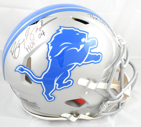 Barry Sanders Signed Detroit Lions F/S Speed Authentic Helmet 2 Ins - Beckett W