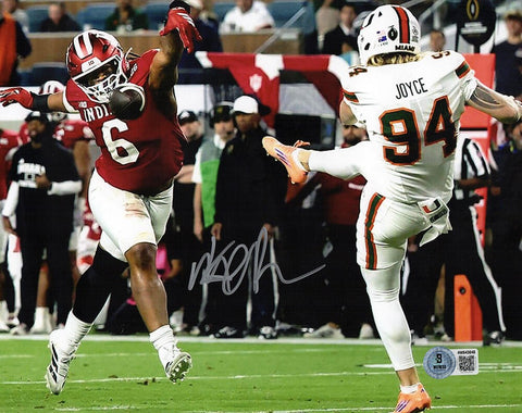 Mikail Kamara Signed Indiana Hoosiers Game Blocked Punt 8x10 Photo (BECKETT COA)