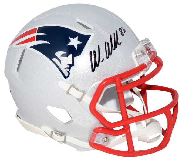 WES WELKER AUTOGRAPHED NEW ENGLAND PATRIOTS SPEED MINI HELMET JSA