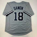 Autographed/Signed Johnny Damon New York Grey Jersey Beckett BAS COA