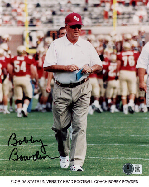 Bobby Bowden Signed Florida State Seminoles 8x10 Photo Beckett 47293