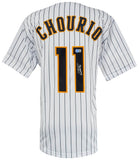 Jackson Chourio Signed White Custom Baseball Jersey - (BECKETT COA)