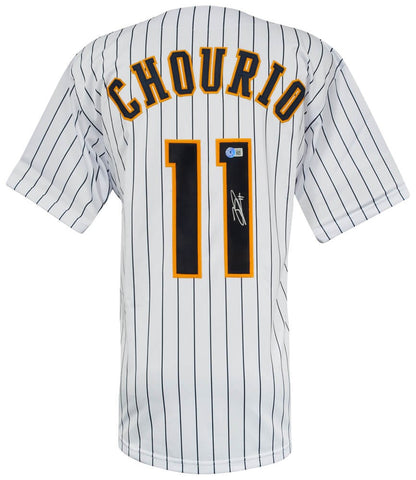 Jackson Chourio Signed White Custom Baseball Jersey - (BECKETT COA)