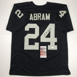 Autographed/Signed Johnathan Abram Las Vegas Oakland Black Jersey JSA COA Auto