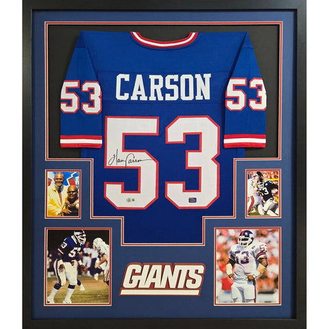 Harry Carson Autographed Signed Framed NY Giants Jersey BECKETT