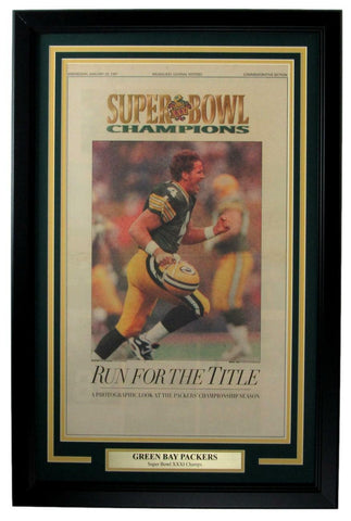 Packers 1997 Super Bowl XXXI Champs Journal Sentinel Newspaper Framed 157884