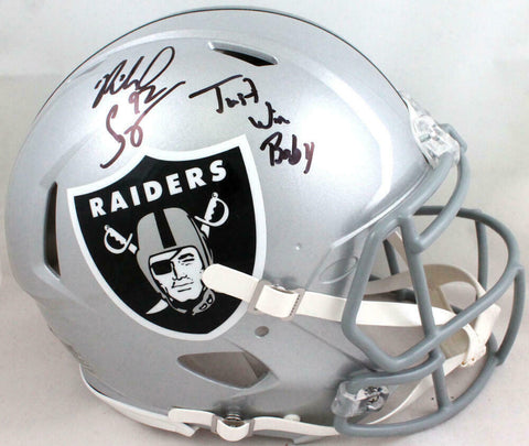 Richard Seymour Signed Raiders Authentic F/S Speed Helmet w/ Insc- Beckett W