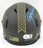 Lawrence Taylor Signed Giants Salute 25 Speed Mini Helmet - Beckett W Holo *Blue