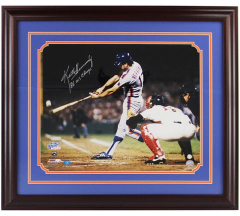 Keith Hernandez Autographed/Signed New York Mets Framed 16x20 Photo 86 WS Champs