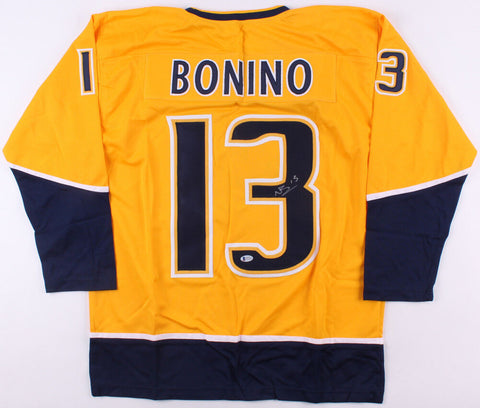Nick Bonino Signed Predators Jersey (Beckett) 2015 Stanley Cup Champions Hero