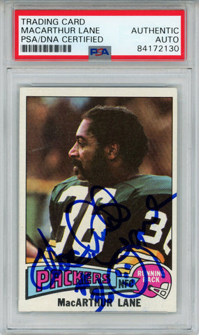 MacArthur Lane Autographed 1975 Topps #415 Trading Card PSA Slab 43617
