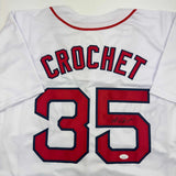 Autographed/Signed Garrett Crochet Boston White Baseball Jersey JSA COA
