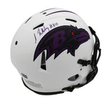Isaiah Likely Signed Baltimore Ravens Speed Authentic Lunar NFL Helmet
