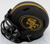 TREY LANCE AUTOGRAPHED 49ERS ECLIPSE BLACK SPEED MINI HELMET BECKETT QR 194735