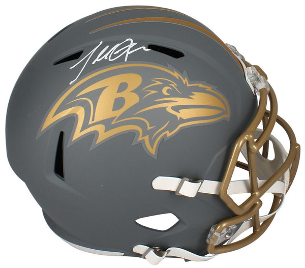 Terrell Suggs Autographed Ravens Full Size 'Slate' Speed Helmet Beckett