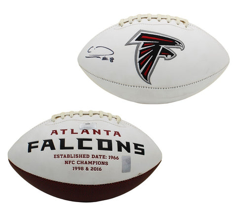 Calvin Ridley Signed Atlanta Falcons Embroidered Logo White NFL Football