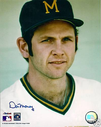 5Brewers DON MONEY Signed 8x10 Photo #5 AUTO - 1982 World Series & AL Champ