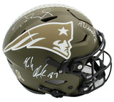 Tom Brady, Rob Gronkowski, Vinatieri Signed Patriots SpeedFlex STS NFL Helmet