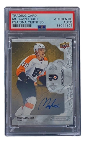 Morgan Frost Signed 2020 Upper Deck #75 Philadelphia Flyers Hockey Card PSA/DNA
