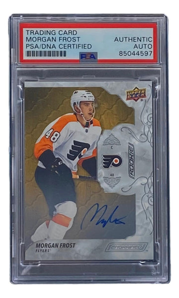 Morgan Frost Signed 2020 Upper Deck #75 Philadelphia Flyers Hockey Card PSA/DNA