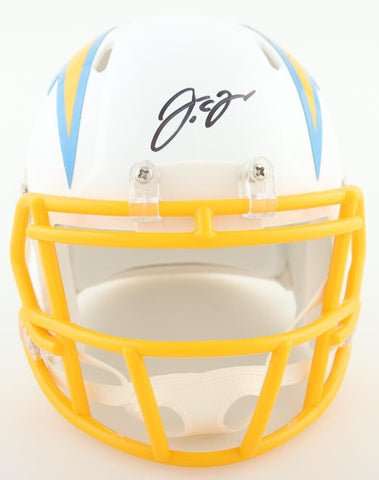 J C Jackson Signed Los Angeles Chargers Mini Helmet (Playball Ink) 2021 Pro Bowl