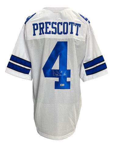 Dak Prescott Dallas Signed White Football Jersey BAS ITP