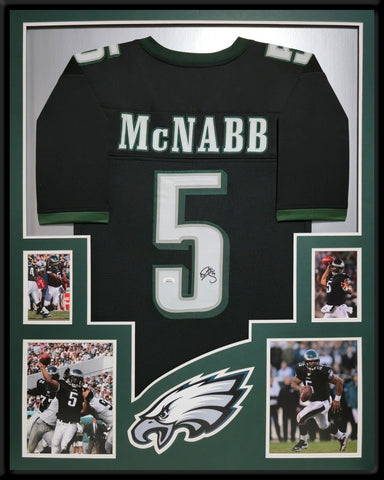 FRAMED PHILADELPHIA EAGLES DONOVAN MCNABB AUTOGRAPHED SIGNED JERSEY JSA COA