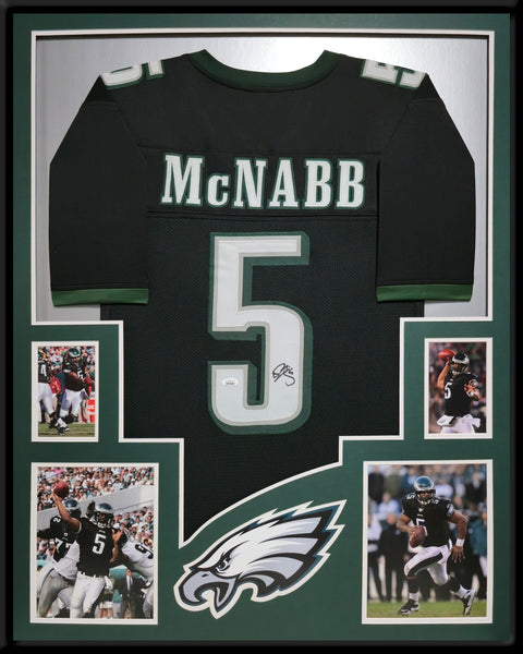 FRAMED PHILADELPHIA EAGLES DONOVAN MCNABB AUTOGRAPHED SIGNED JERSEY JSA COA