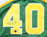 Shawn Kemp Signed Super Sonics Jersey (Beckett) Seattle's #1 Pck 1989 NBA Draft