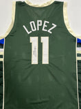 Bucks NBA Champ BROOK LOPEZ Signed Milw Custom Replica Green Jersey AUTO - JSA