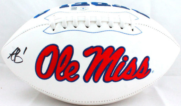 A.J. Brown Autographed Ole Miss Rebels Logo Football-Beckett W Hologram *Black