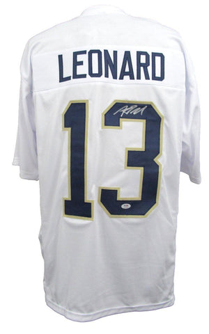 Riley Leonard Signed/Auto White Custom Football Jersey Notre Dame PSA/DNA 195626