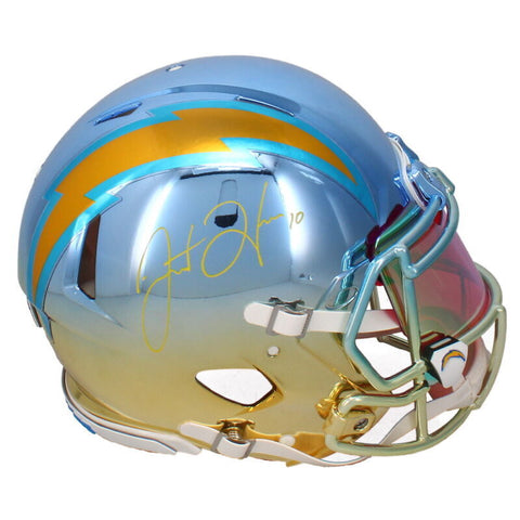 Justin Herbert Autographed Chromed Authentic Speed Helmet Beckett & GDL LE 10/10