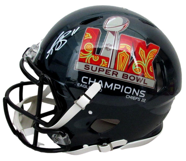 A.J. Brown Signed Full Size Authentic SB LIX Champ Helmet Eagles Beckett 195535