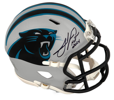 Julius Peppers Signed Panthers Riddell Speed Mini Helmet w/HOF 2024 - (SS COA)