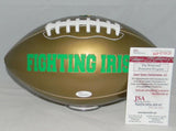 RAGHIB ROCKET ISMAIL AUTOGRAPHED SIGNED NOTRE DAME IRISH GOLD LOGO FOOTBALL JSA