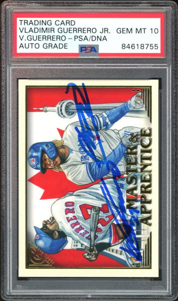 2019 Topps Gallery #MA-GGJ Vladimir Guerrero Sr. & Jr. PSA/DNA Auto GEM MINT 10