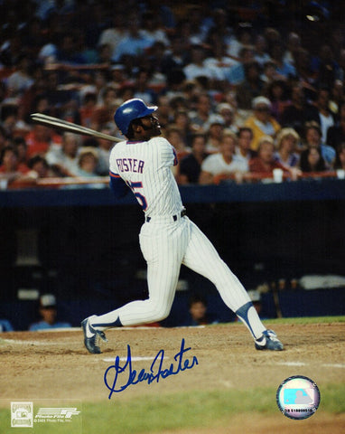 George Foster Signed New York Mets Batting 8x10 Photo - (SCHWARTZ COA)